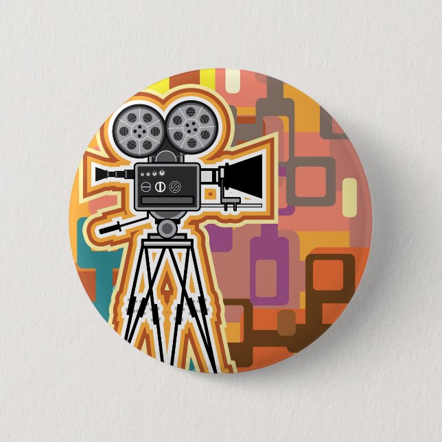 Abstrakte Hintergrund-Film-Projektor-Filmkamera Button (Vorderseite)