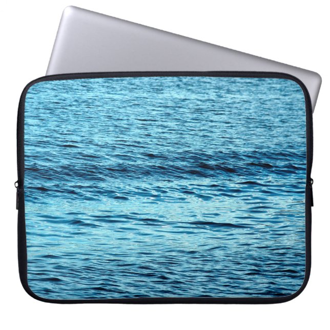 Abstrakte Hintergrundabstrakte Blauwasserwelle, Aq Laptopschutzhülle (Vorderseite)