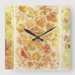 Abstrakte Hintergründe, Watercolor, Blätter Quadratische Wanduhr