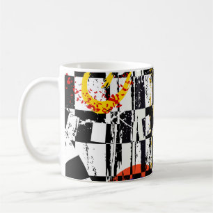 abstrakte Hintergrundkomposition mit Strichen, Spl Kaffeetasse