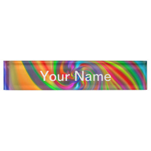 Abstrakte Hintergrundspiralen Soft II + Ihr Text Namensplakette