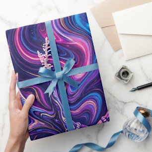 Abstrakte Hirschgeweih-Lila-Liquid-Verpackungspapi Geschenkpapier