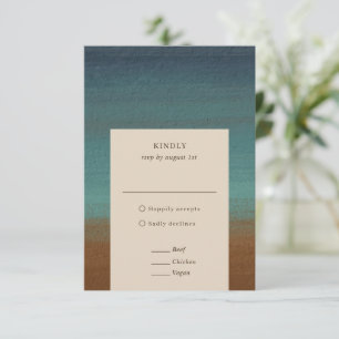 Abstrakte Hochzeit am Meer RSVP Karte