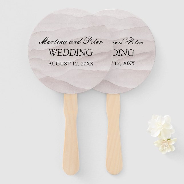 Abstrakte Hochzeit aus staubigen Rose Fächer (Vorne und Hinten)