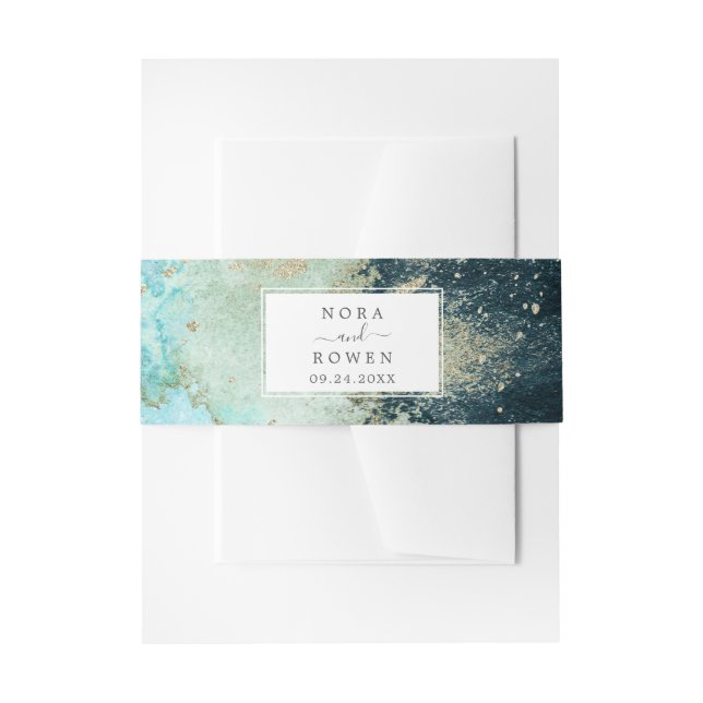 Abstrakte Hochzeit der Wasserfarben Einladungsbanderole (Vorderseite Beispiel)