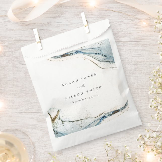 Abstrakte Hochzeit des Blue-Gold-Beachy Geschenktütchen (Ausgeschnitten)
