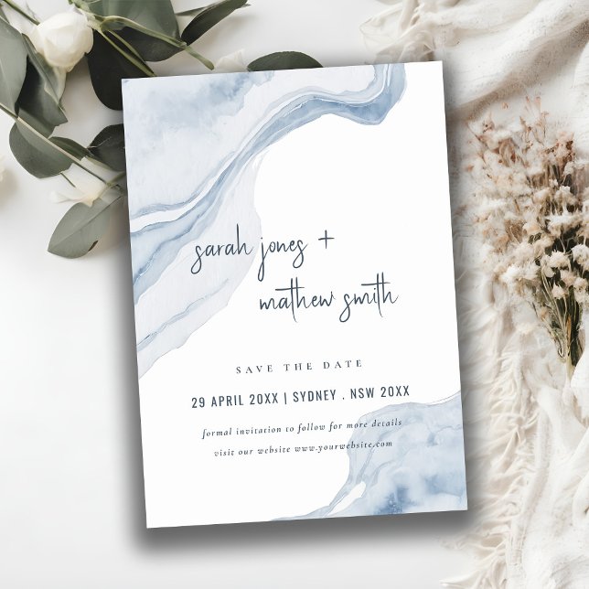 Abstrakte Hochzeit des Sandstrandes in Beige Save The Date (Von Creator hochgeladen)