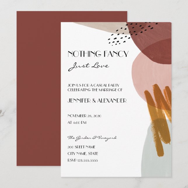 Abstrakte Hochzeitsempfehlung Einladung (Vorne/Hinten)