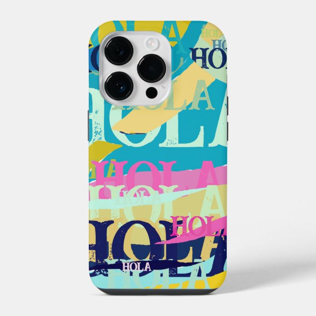 Abstrakte Hola iPhone 14 Pro Hülle (Rückseite)