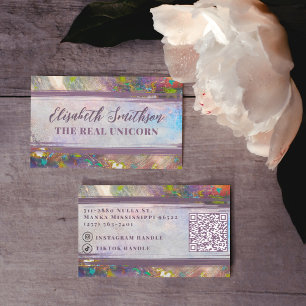 Abstrakte Holographische Regenbogen-Rose Visitenkarte