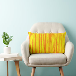 Abstrakte Holztextur Orange und Gelb Lendenkissen