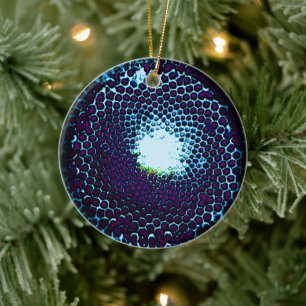 Abstrakte Honeycomb Design blau und lila Keramik Ornament