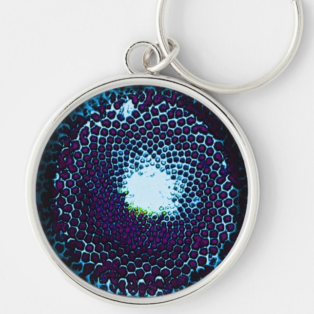 Abstrakte Honeycomb Design blau und lila Schlüsselanhänger (Vorne)