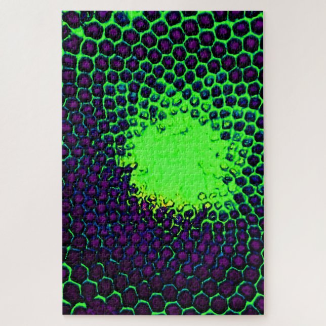Abstrakte Honeycomb Design grün und lila (Vertikal)
