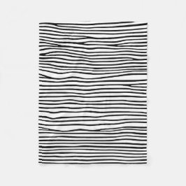 Abstrakte horizontale Linien_schwarz Fleecedecke