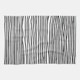 Abstrakte horizontale Linien_schwarz Geschirrtuch