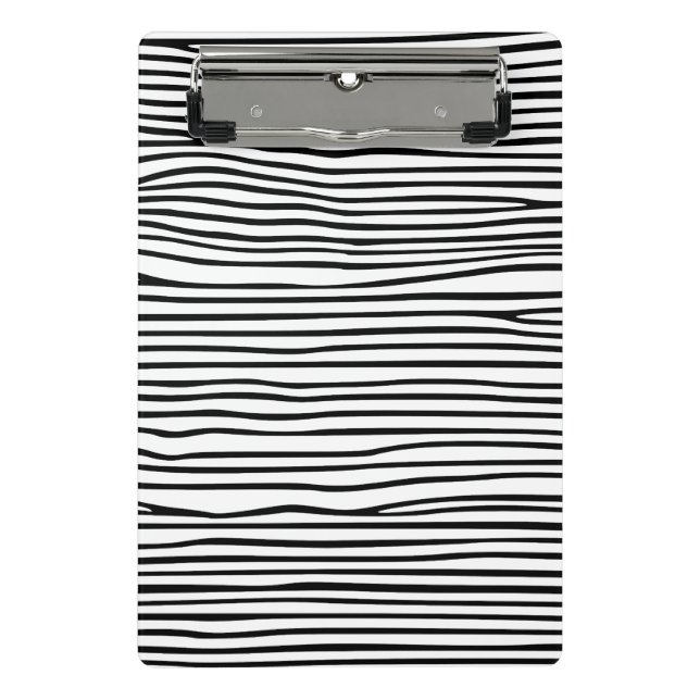 Abstrakte horizontale Linien_schwarz Mini Klemmbrett (Vorderseite)