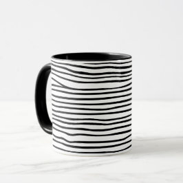 Abstrakte horizontale Linien_schwarz Tasse