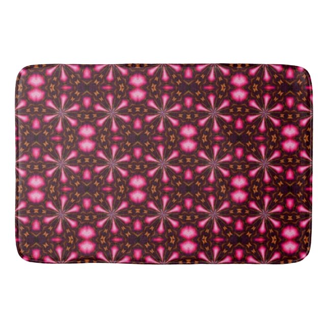 Abstrakte Hot Pink Stars Badematte (Vorderseite)