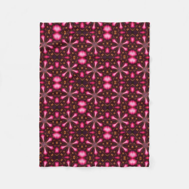Abstrakte Hot Pink Stars Fleecedecke (Vorderseite)