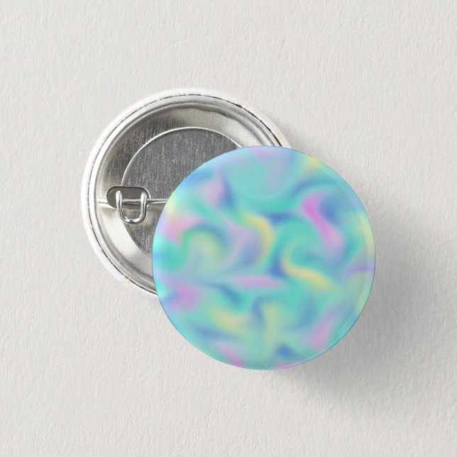 Abstrakte Hübsche Pastell-Wirbel Muster Button (Vorne & Hinten)