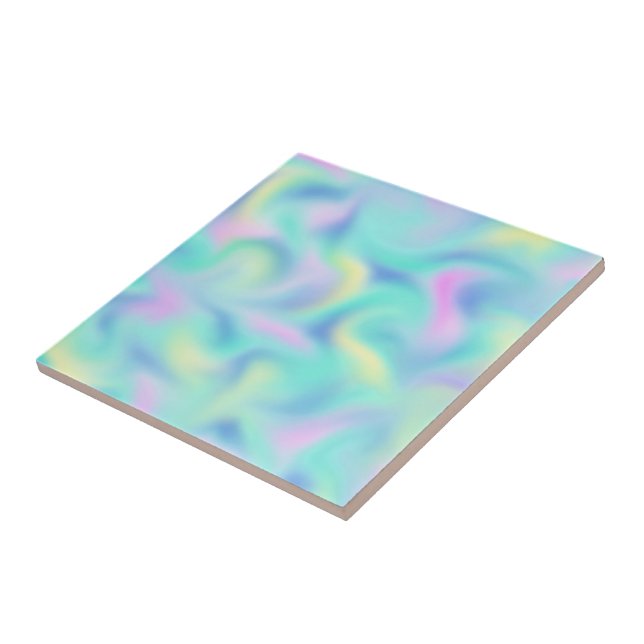 Abstrakte Hübsche Pastell-Wirbel Muster Fliese (Seite)