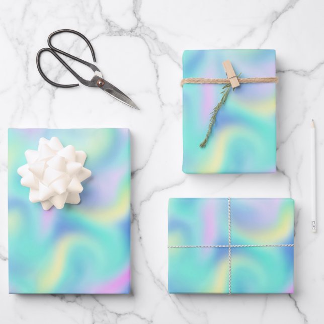 Abstrakte Hübsche Pastell-Wirbel Muster Geschenkpapier Set (Vorderseite)