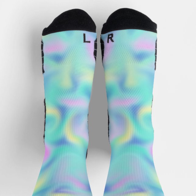Abstrakte Hübsche Pastell-Wirbel Muster Socken (Oben)