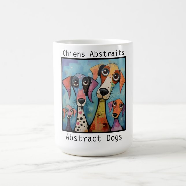 Abstrakte Hunde blau Kaffeetasse (Mittel)