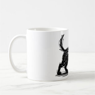 Abstrakte Hundelinienkunst  Minimalistischer Kritz Kaffeetasse