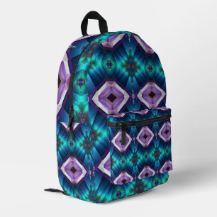 Abstrakte IKAT Kaleidoskop Gemstone Psychedelic Bedruckter Rucksack