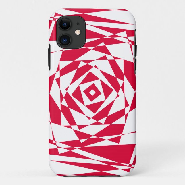 Abstrakte Illusion in Weißrot Case-Mate iPhone Hülle (Rückseite)