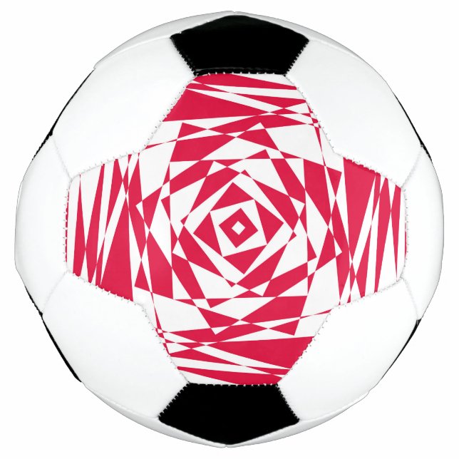 Abstrakte Illusion in Weißrot Fußball (Vorderseite)