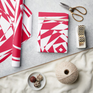 Abstrakte Illusion in Weißrot Geschenkpapier