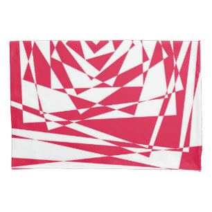 Abstrakte Illusion in Weißrot Kissenbezug