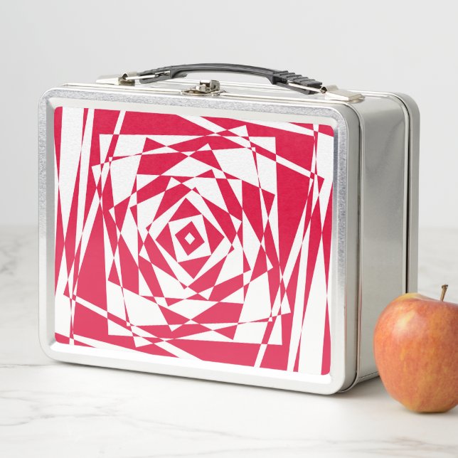 Abstrakte Illusion in Weißrot Metall Brotdose (Beispiel)