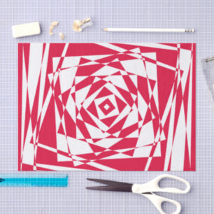 Abstrakte Illusion in Weißrot Seidenpapier