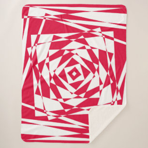 Abstrakte Illusion in Weißrot Sherpadecke