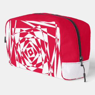 Abstrakte Illusion in Weißrot Waschbeutel