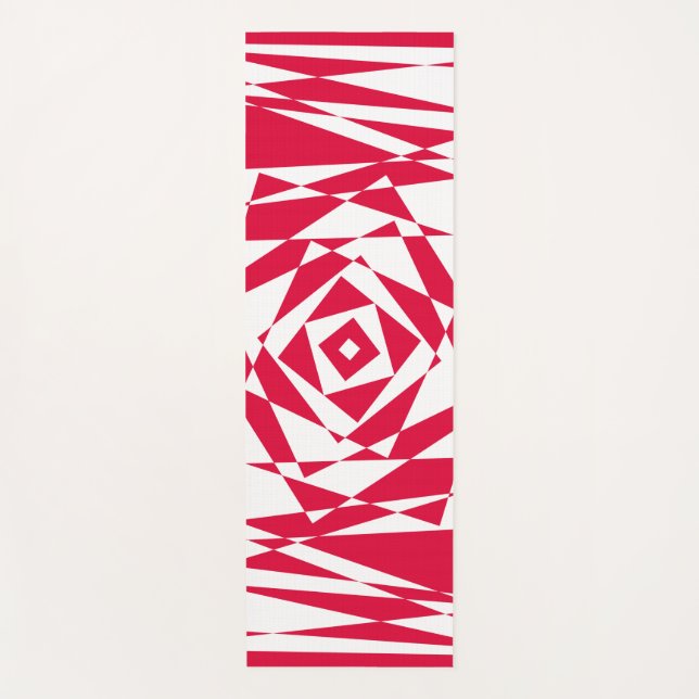 Abstrakte Illusion in Weißrot Yogamatte (Vorderseite)