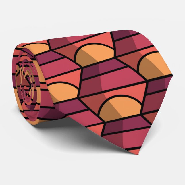Abstrakte Illusion Squares Necktie Krawatte (Gerollt)