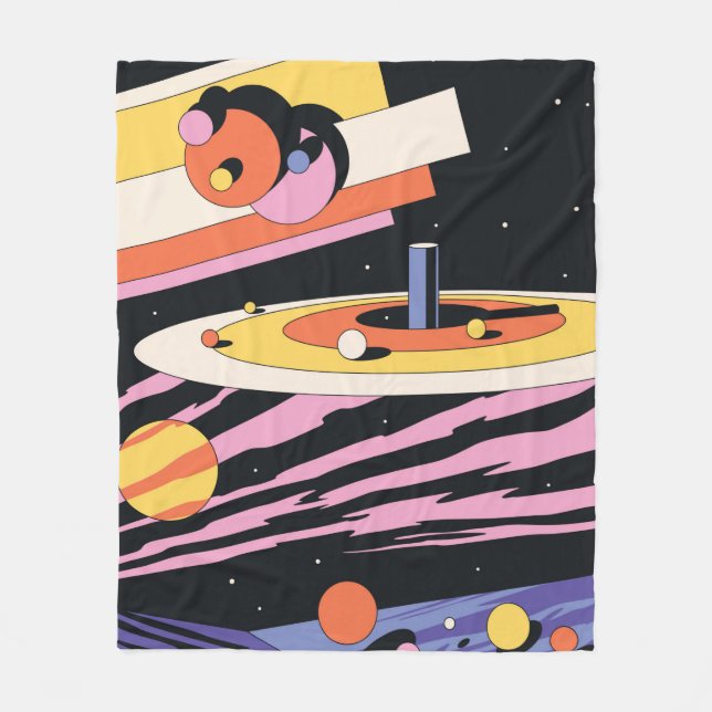 Abstrakte Illustration im psychedelischen Raum, Ge Fleecedecke (Vorderseite)
