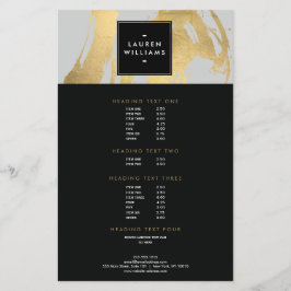 Abstrakte Imitate Gold Pinselstriche auf Grau Flyer