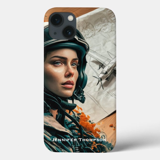 Abstrakte Impressionistin, weibliche Pilotin, Papi Case-Mate iPhone Hülle (Rückseite)