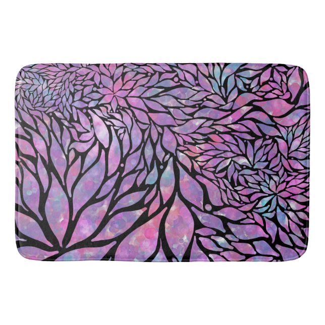 Abstrakte impressionistische Blätter Badematte (Vorderseite)