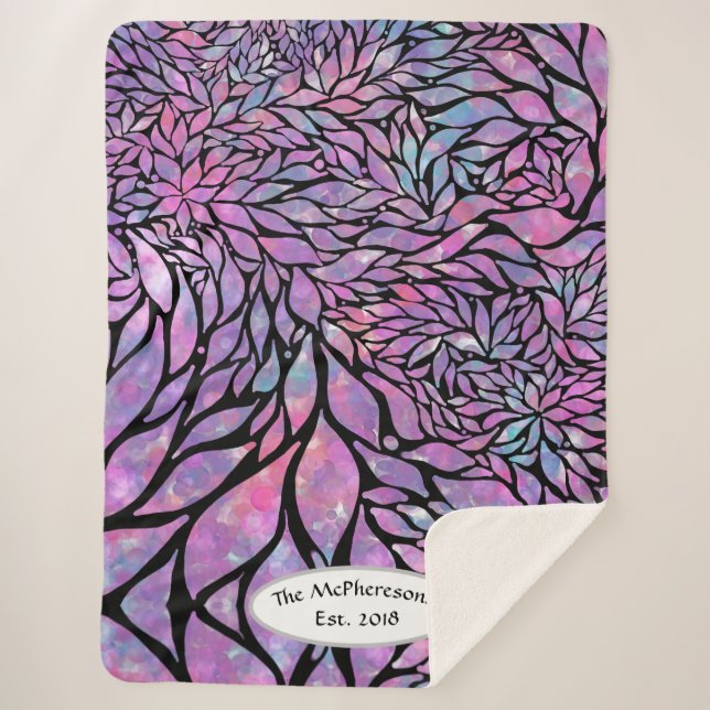 Abstrakte impressionistische Blätter Sherpadecke (Vorderseite)