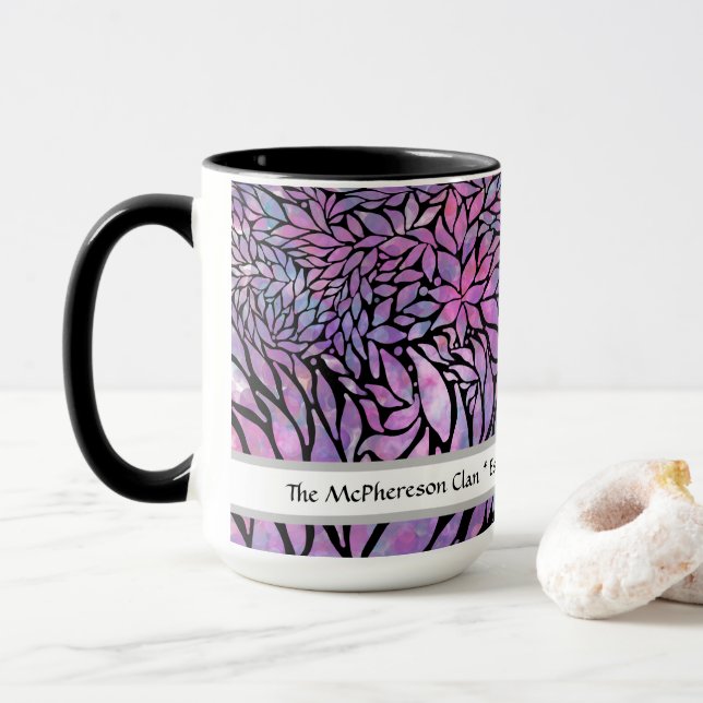 Abstrakte impressionistische Blätter Tasse (Mit Donut)