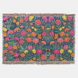 Abstrakte indische Blumen-Schmetterlinge-Decken Decke