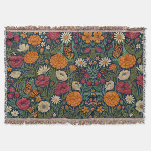 Abstrakte indische Blumen-Schmetterlinge-Decken Decke