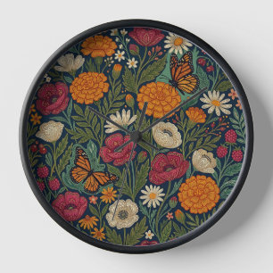 Abstrakte indische florale Monarch-Kunstuhren Uhr